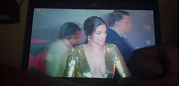  Masturbation on Deepika Padukone cumshot cum tribute shag fap on boobs cleavage